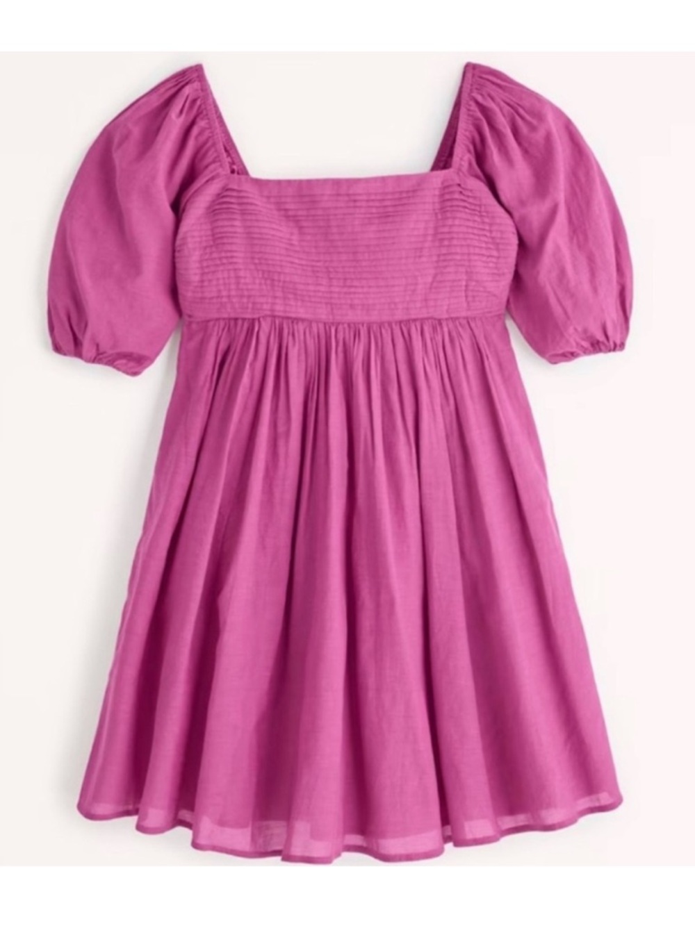 NWT Abercrombie Emerson Ruched Puff Sleeve Mini Dress in Berry Size Small